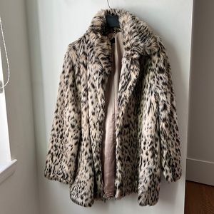 J.Crew Faux Fur Leopard Coat